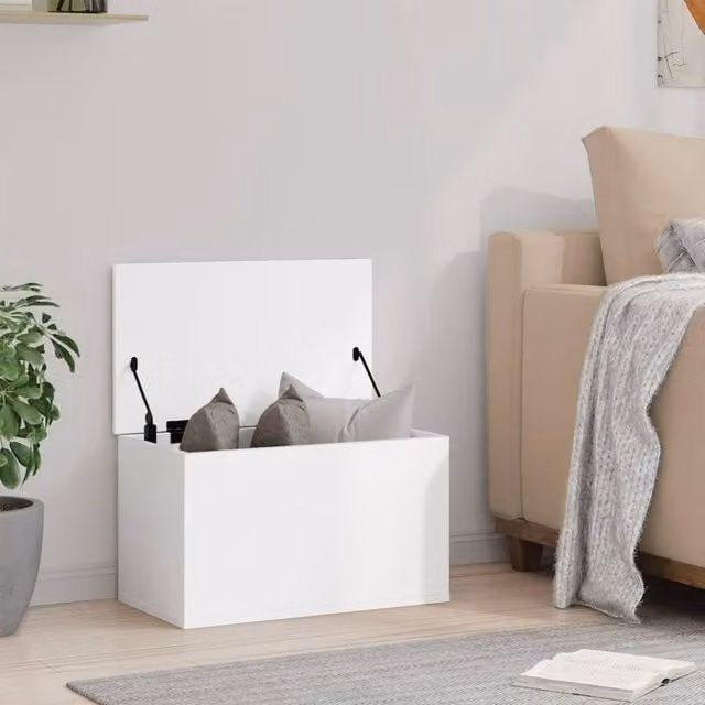 Berkfield Home White MDF Storage Box W: 60 cm, D: 35 cm, H: 35 cm – 1