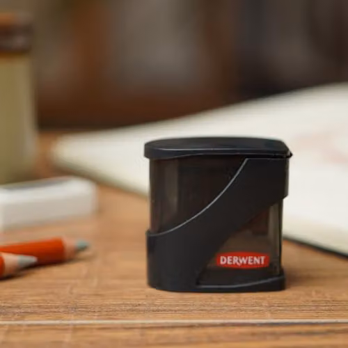 Derwent Twin Hole Pencil Sharpener with Container, Black – 3