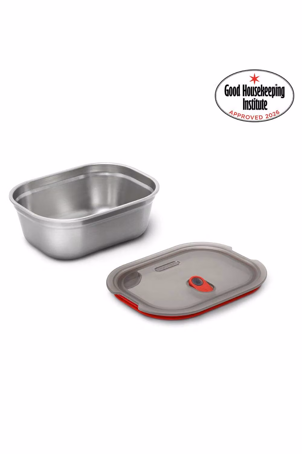Black + Blum Set of 2 Stainless Steel Food Boxes, 900ml, Grey and Red – 2