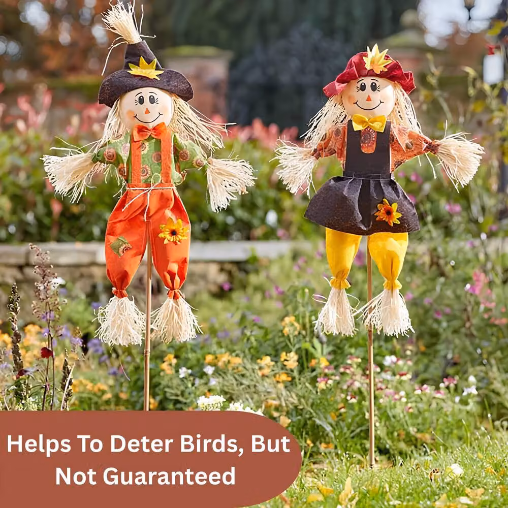 Marco Paul Set of 2 Rustic Multicolour Scarecrow Halloween Decorations, Height: 90 cm – 5