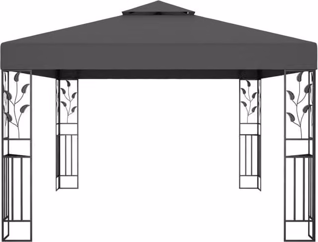 Berkfield Home Double Roof Gazebo in Anthracite, W: 400 cm, D: 300 cm, H: 273 cm – 1