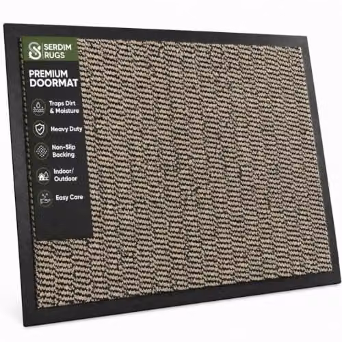 Desire Rugs Non-Slip Dirt Trapper Entrance Mat, Beige, W: 40 cm, D: 60 cm, H: 0.3 cm – 1