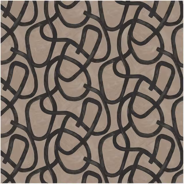 Holden Décor Linear Swirl Abstract Wallpaper in Taupe and Beige – 1