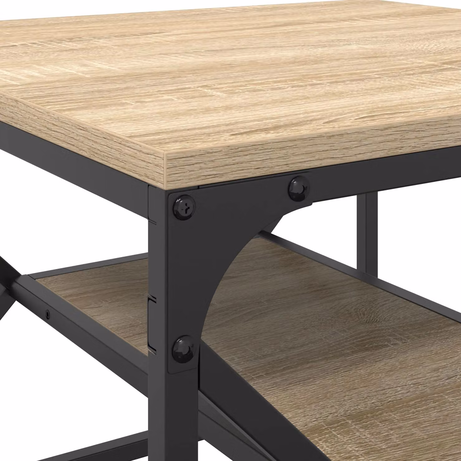 Berkfield Home Coffee Table with Shelf in Sonoma Oak, Beige, W/D/H: 51 x 50 x 40 cm – 4