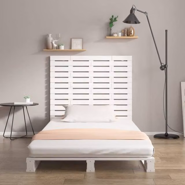 Berkfield Home White Solid Wood Pine Wall Headboard W: 96 cm, D: 3 cm, H: 91.5 cm – 1