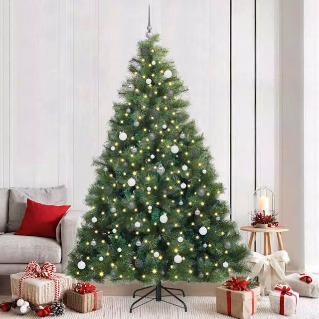 Berkfield Home Artificial Green Christmas Tree with 300 LEDs, Height: 240 cm