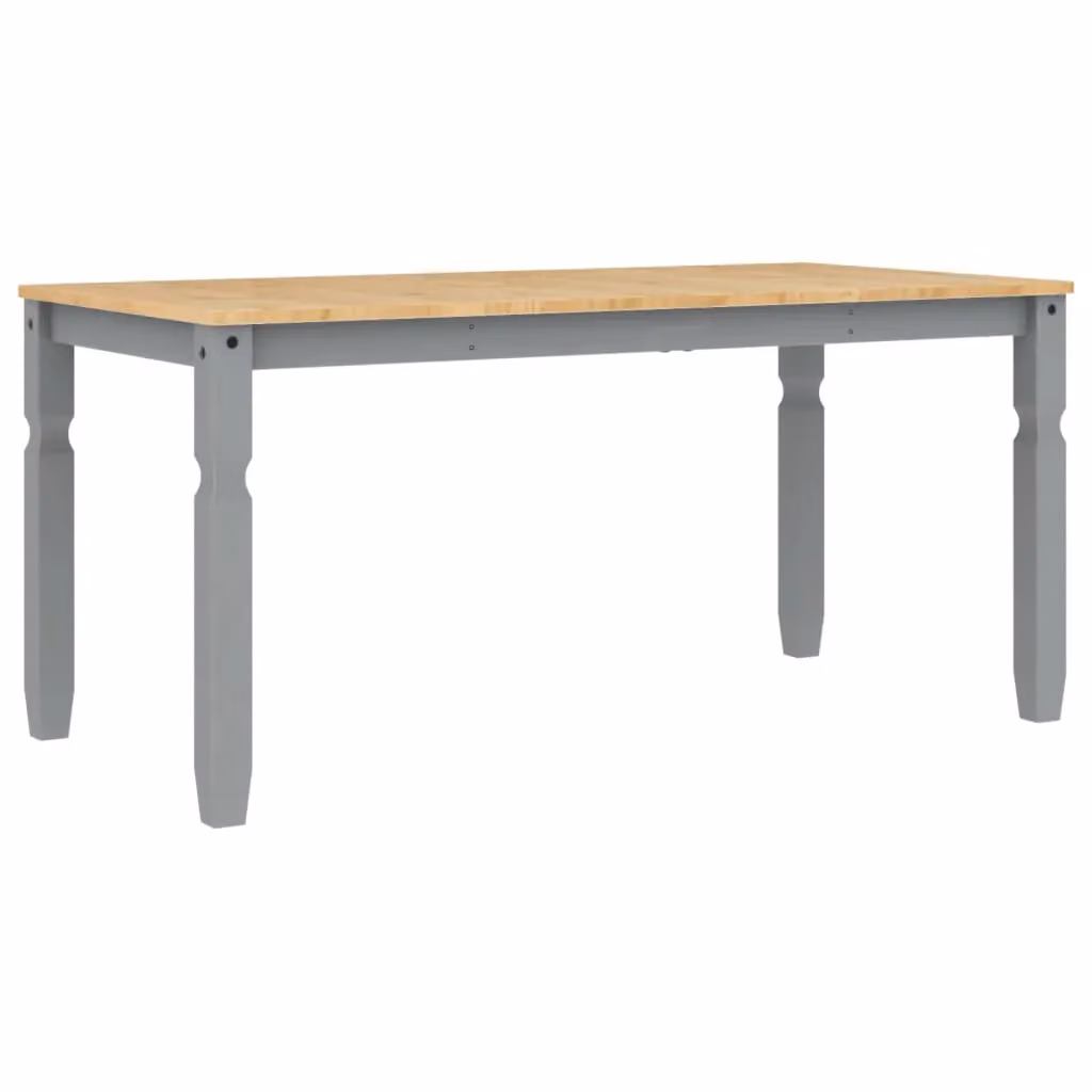 Berkfield Home Corona Rectangular Dining Table in Grey Solid Pine, W/D/H: 160 x 80 x 75 cm – 2