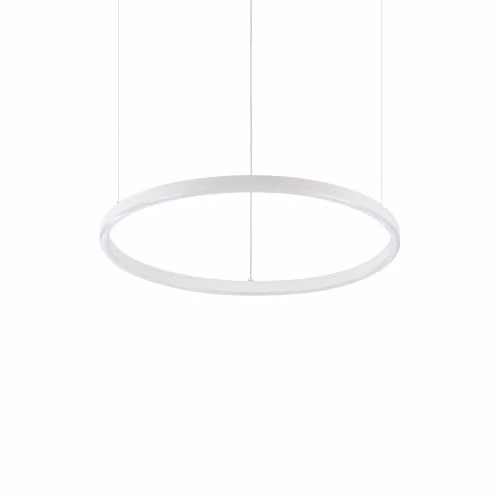 Ideal Lux Oracle Slim Round Integrated LED Pendant Ceiling Light, White, 50 cm, 4000K, Dimmable