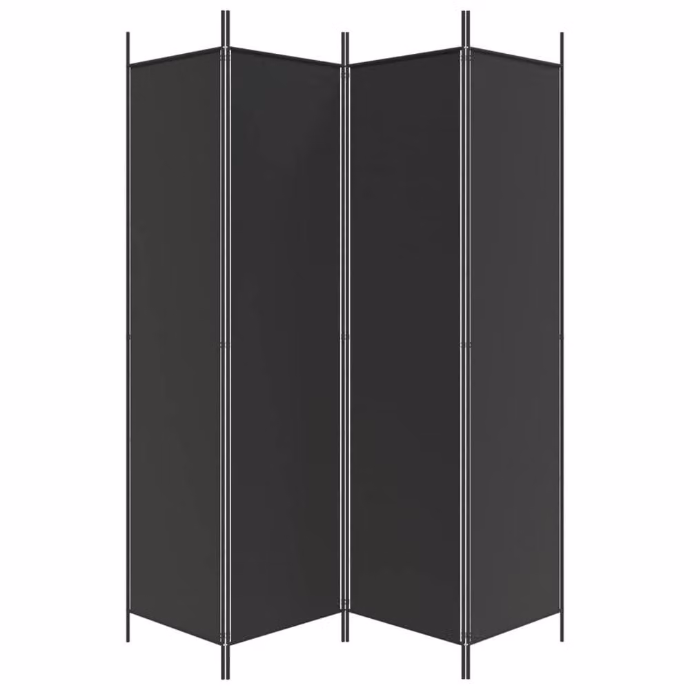 Berkfield Home 4-Panel Fabric Room Divider in Black, W/H: 200 x 200 cm – 3