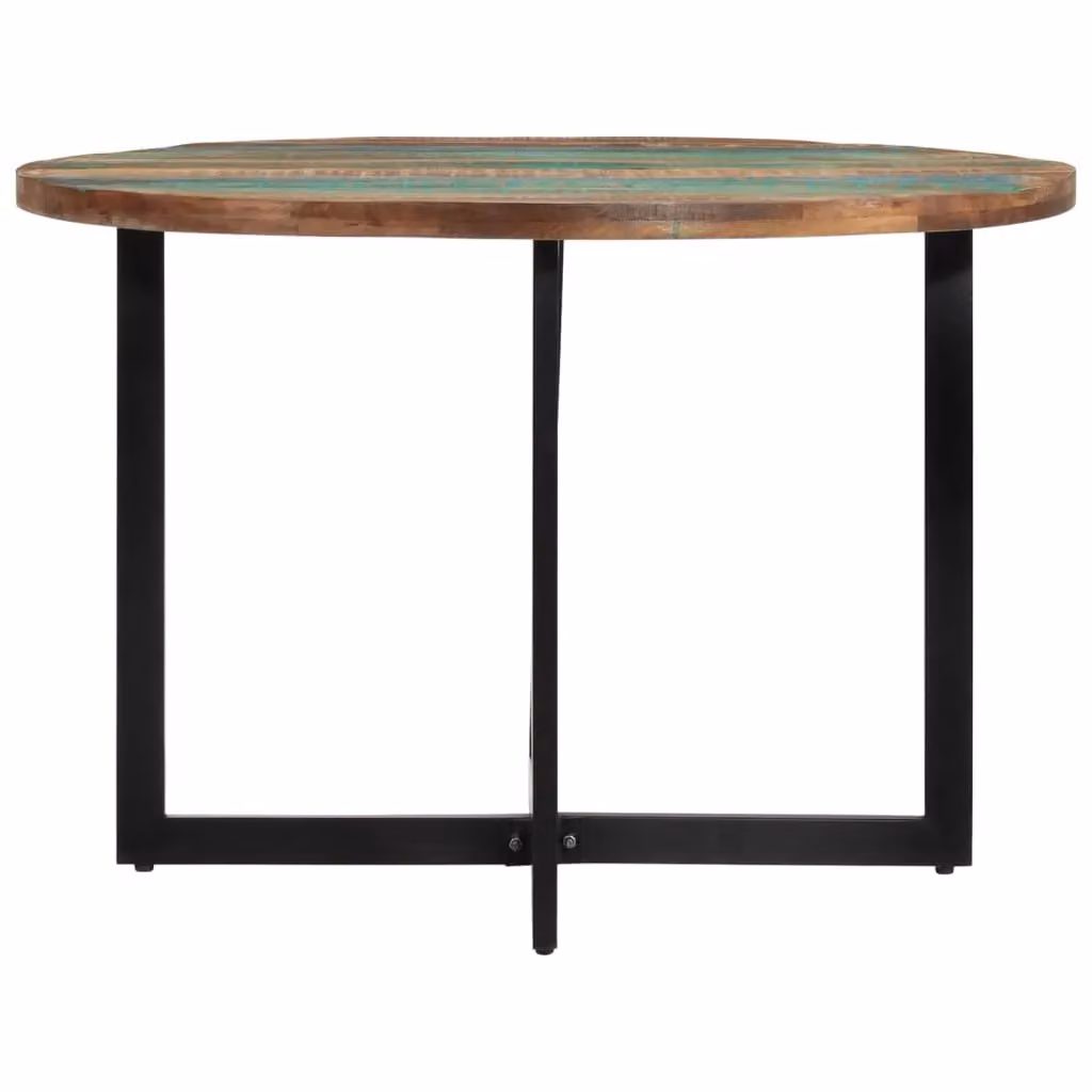 Berkfield Home Rectangular Industrial Dining Table in Multicolour Reclaimed Wood and Metal, W: 110 cm, D: 75 cm, H: 75 cm – 2