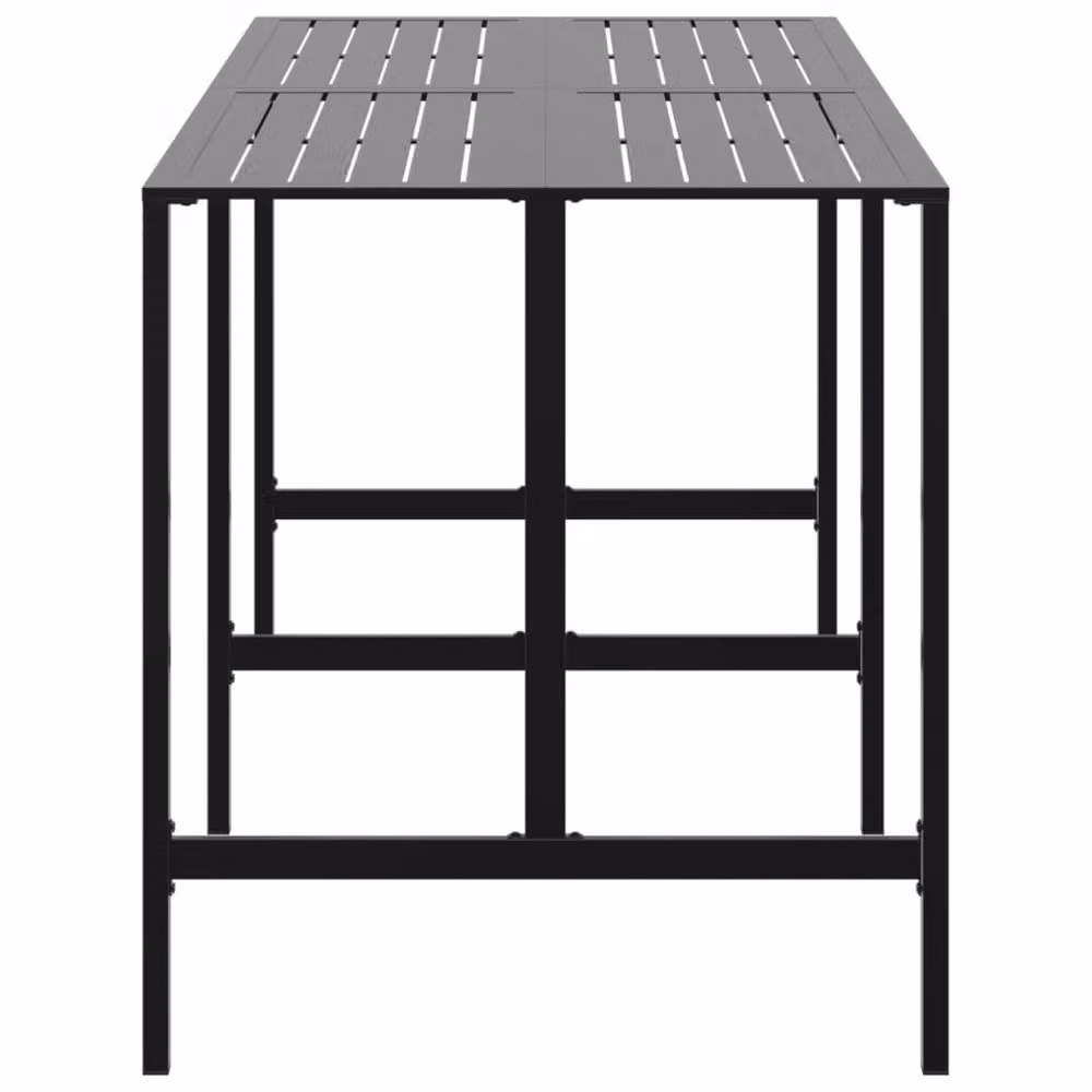 Berkfield Home Bar Table in Black Matt Steel, W/D/H: 200 x 100 x 110 cm – 3