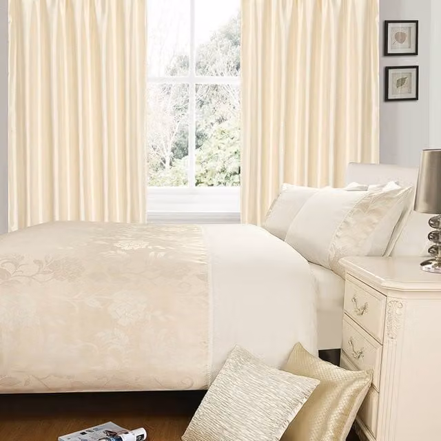 Intimates Floral Jacquard Duvet Cover and Pillowcase Set in Beige and Orange