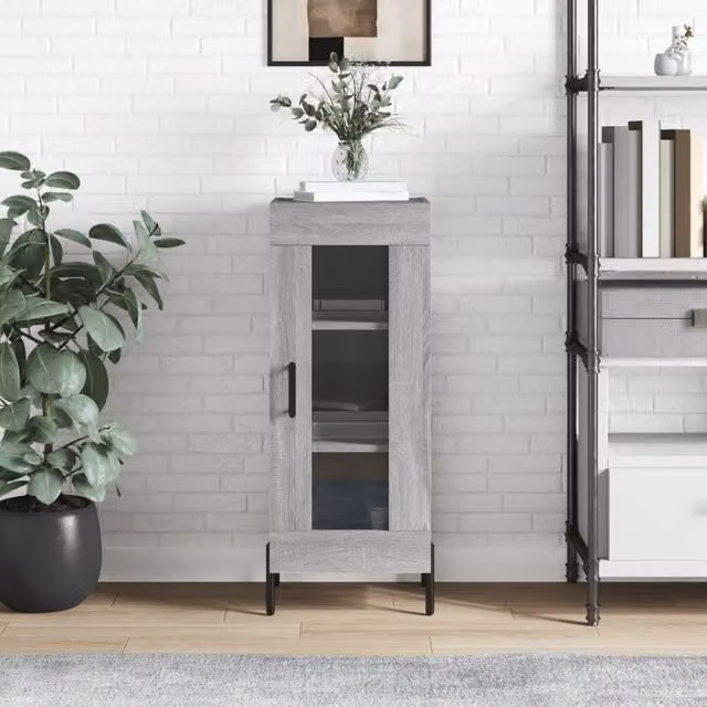 Berkfield Home Grey Sonoma Sideboard in Engineered Wood W/D/H: 34.5 x 34.5 x 90 cm