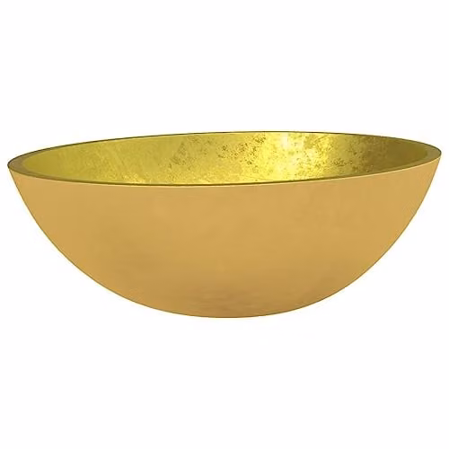 vidaXL Gold Glass Countertop Basin W/D/H: 50 x 37 x 14 cm – 1