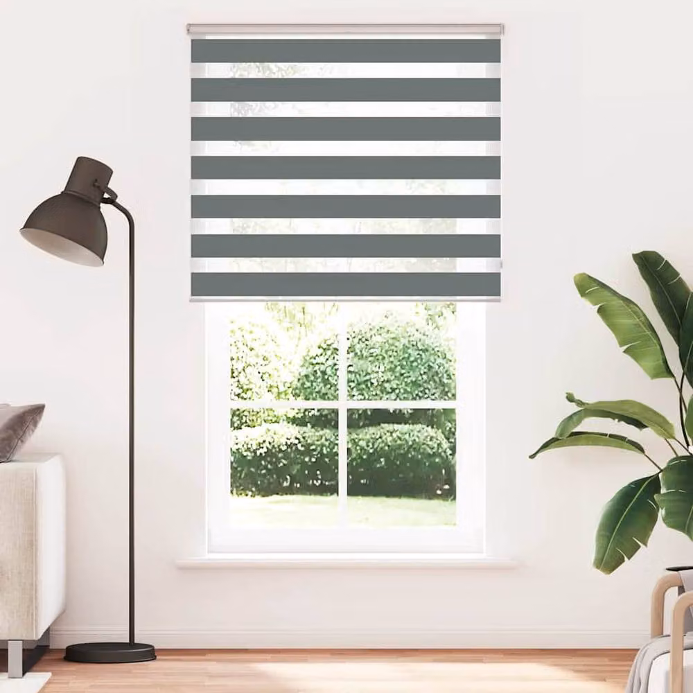 Berkfield Home Elegant Zebra Blind in Dark Grey, W: 125 cm, H: 230 cm – 3