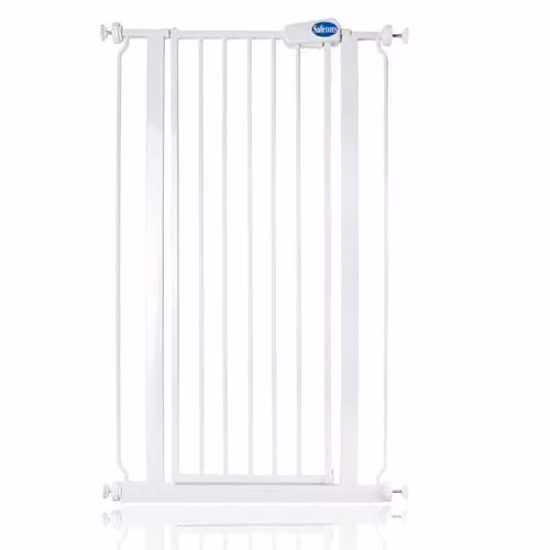 Safetots Extra Tall Narrow Metal Pressure Fit Safety Gate, White, Height: 104 cm, Width: 68.5 cm - 75 cm
