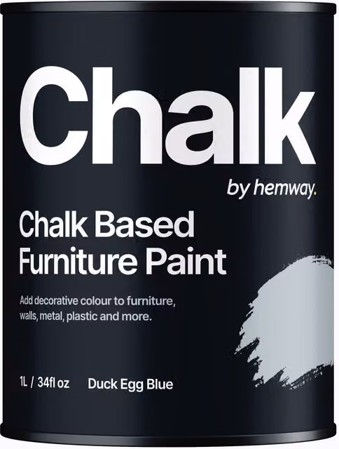 Hemway Chalk Based Furniture Paint in Matt Duck Egg Blue, 1L