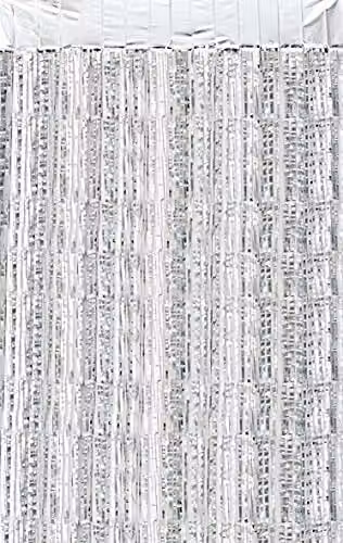Netagon Metallic Tinsel Curtain in Silver