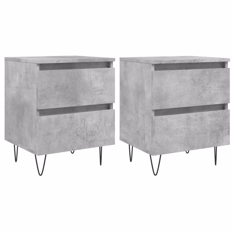 Berkfield Home Set of 2 Bedside Cabinets in Concrete Grey, W/D/H: 40 x 35 x 50 cm