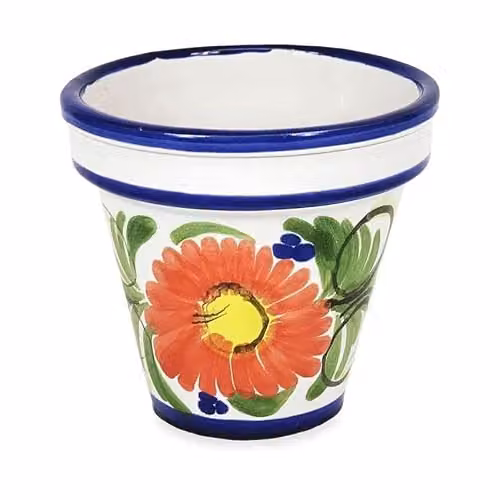Verano Spanish Ceramics Hand Painted Floral Terracotta Ceramic Plant Pots, Set of 3, Multicolour, W/D/H: 16 x 14 x 23 cm, 23 x 22 x 29 cm, 29 x 27 x 29 cm – 3