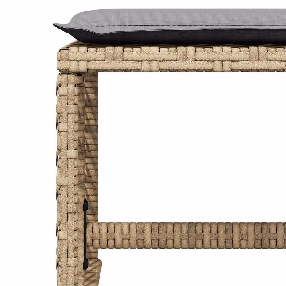 Berkfield Home 9 Piece Beige Poly Rattan Garden Dining Set with Cushions and Glass Table – 3