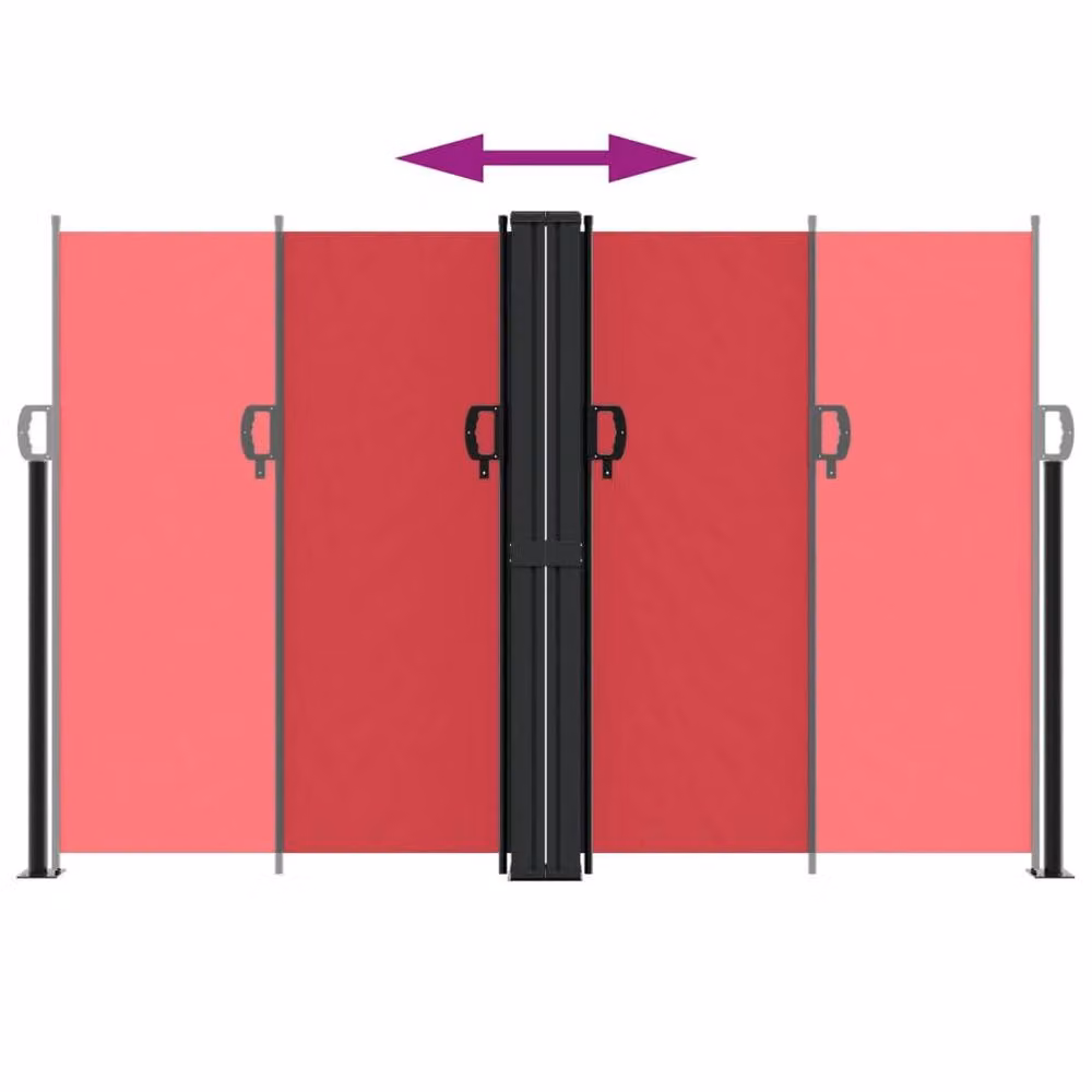 Berkfield Home Red Retractable Single Side Awning with Polyester Fabric, W/H: 1000 x 160 cm – 3