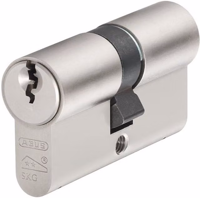 ABUS E60np Euro Profile Double Cylinder Mechanical Lock with Drill Protection in Silver and Multicolour Stainless Steel