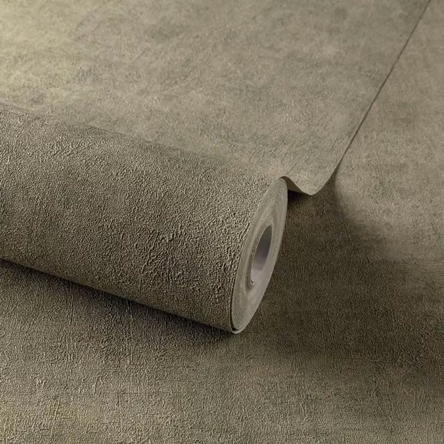 Grandeco Annabella Green Distressed Plaster Textured Abstract Wallpaper