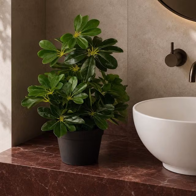 Leaf Design UK Green Artificial Arboricola Potted Plant, Height: 55 cm