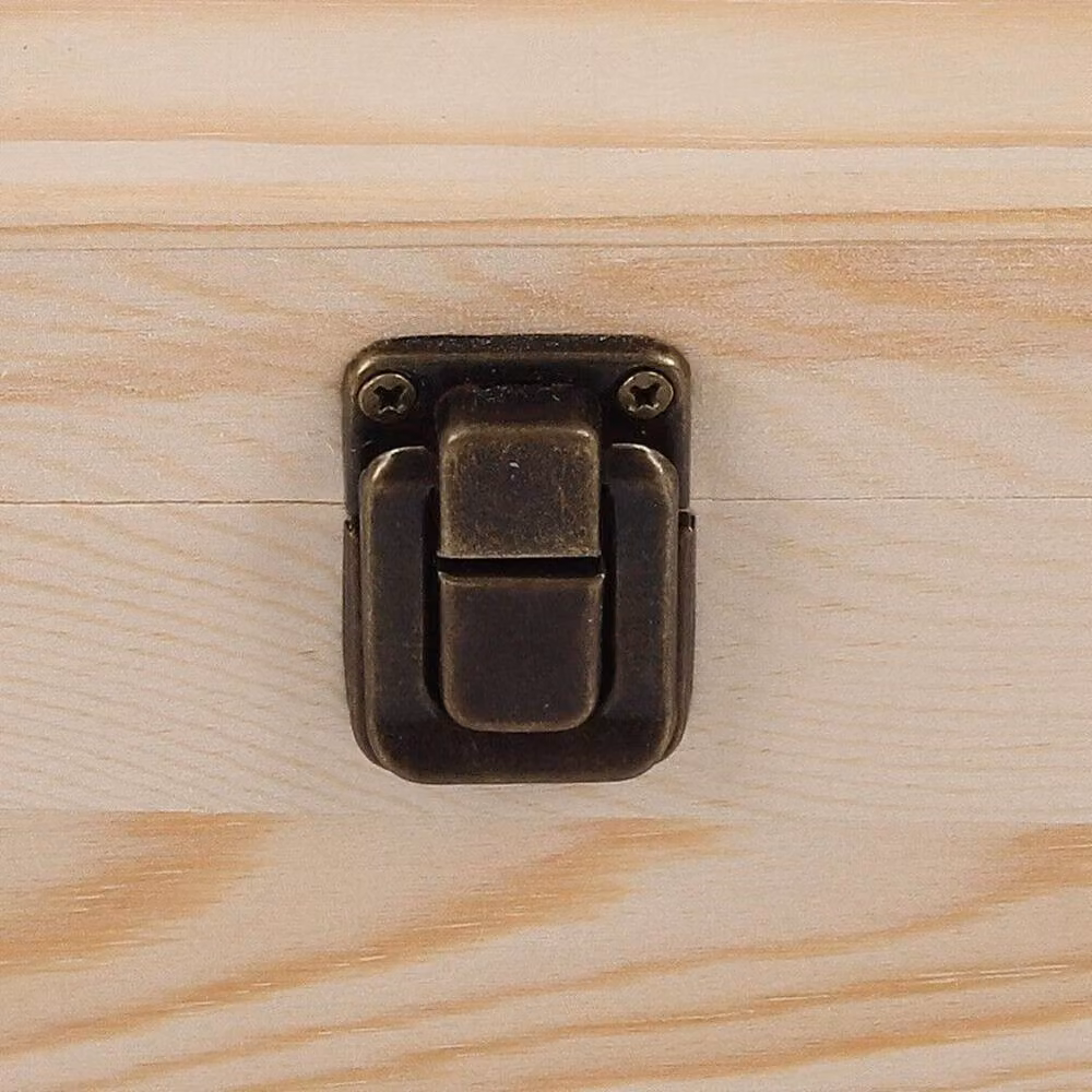 PAWNORA Solid Wood Storage Box with Lid in Brown and Beige, W/D/H: 22.5 x 22.5 x 10 cm – 2