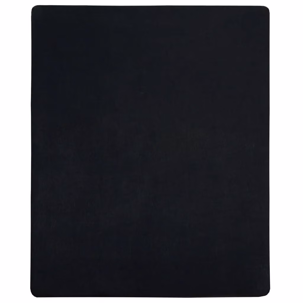 Berkfield Home Black Cotton Jersey Fitted Sheets, 2 Pack, W: 90 cm, D: 200 cm – 2