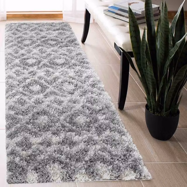 Desire Rugs Moroccan Berber Shaggy Runner, Grey, W: 60 cm, L: 220 cm