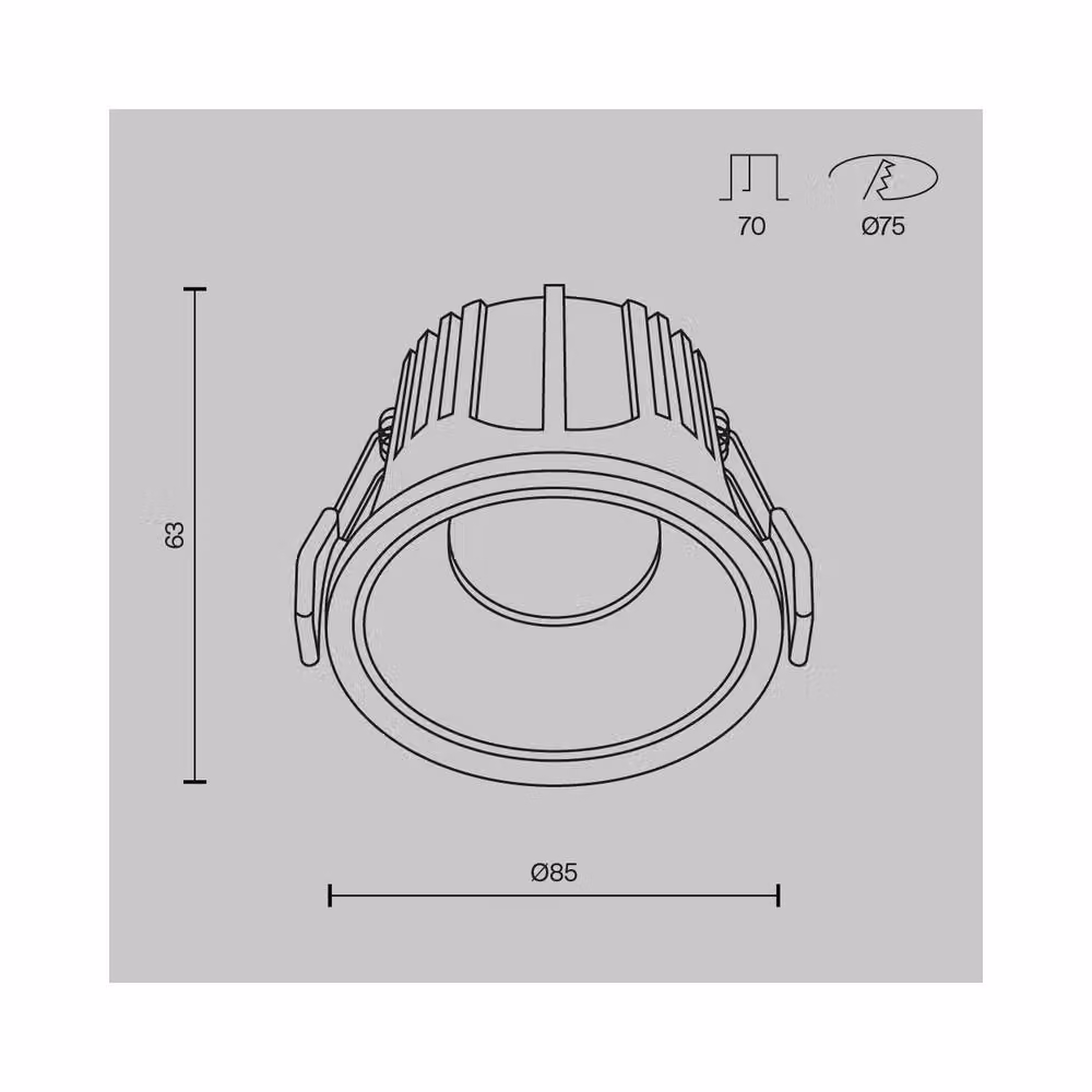 Netlighting Alfa Round Recessed LED Downlight in White and Black, 2700K Warm White, 750lm – 2
