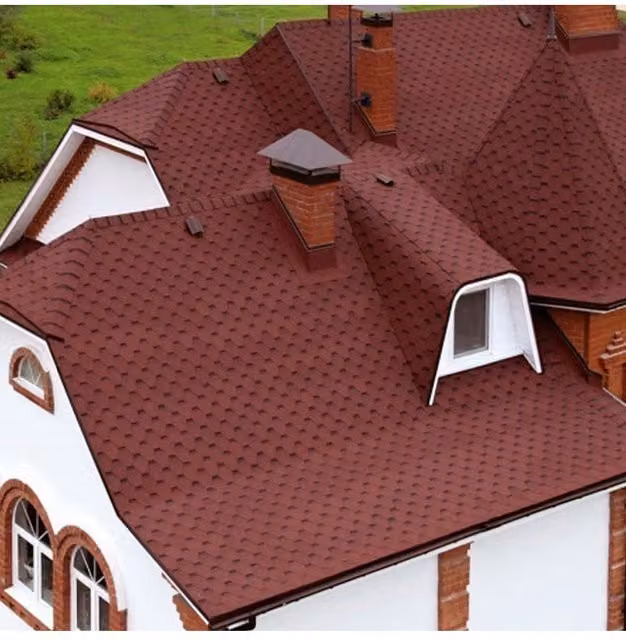 Living and Home 18-Pack Red Mosaic Asphalt Shingles for House and Shed Roofing Tiles