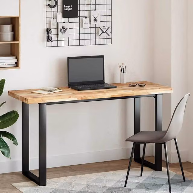Berkfield Home Solid Wood Acacia Desk Top in Brown, W/D/H: 160 x 50 x 4 cm