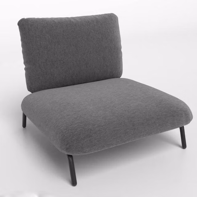 Costway Oversized Modern Accent Chair in Grey Fabric with Metal Frame
