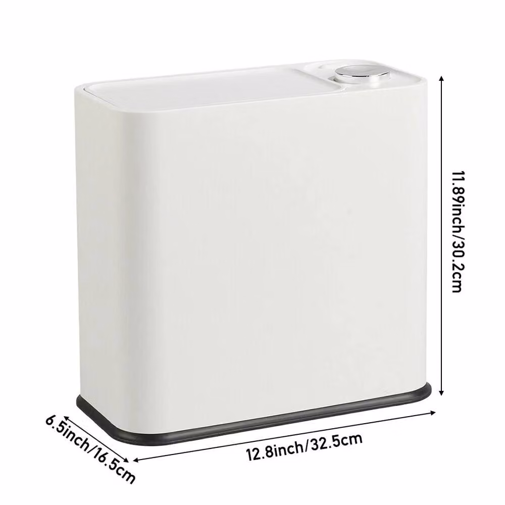EONLION 16L White Plastic Bathroom Bin with Push Lid – 2