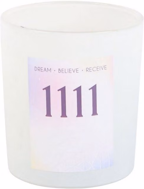 Something Different 1111 Angel Number Crystal Chips Scented Candle in White