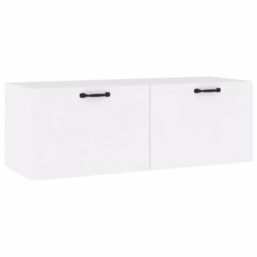 vidaXL Wall Mounted Cabinet in White MDF with Hinged Doors W/D/H: 100 x 36.5 x 35 cm