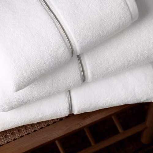 Bianca Zero Twist Satin Stitch Cotton Hand Towel in White, W: 50 cm, H: 85 cm – 2