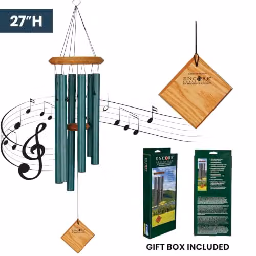 Woodstock Chimes Chimes of Pluto Windchime in Green Verdigris Finish – 6