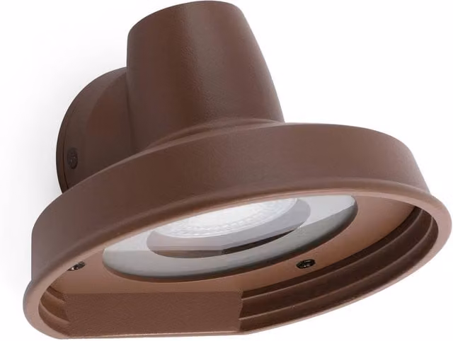 Faro Bronx 1 Light Outdoor Wall Light in Brown with Transparent Glass