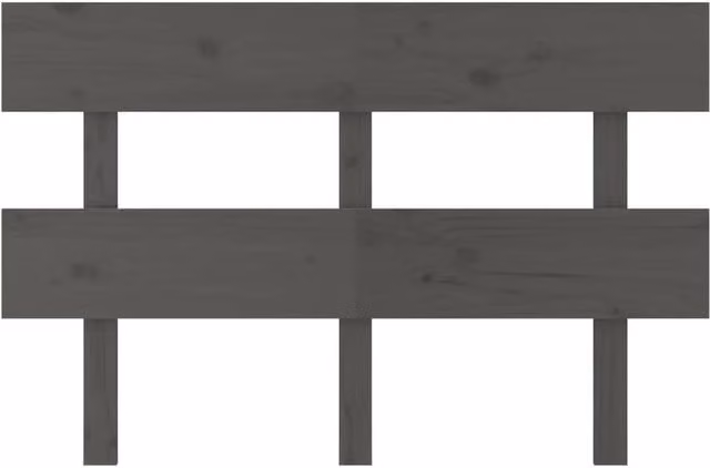 Berkfield Home Beautiful Bed Headboard in Grey Solid Pine Wood, W/D/H: 124 x 3 x 81 cm