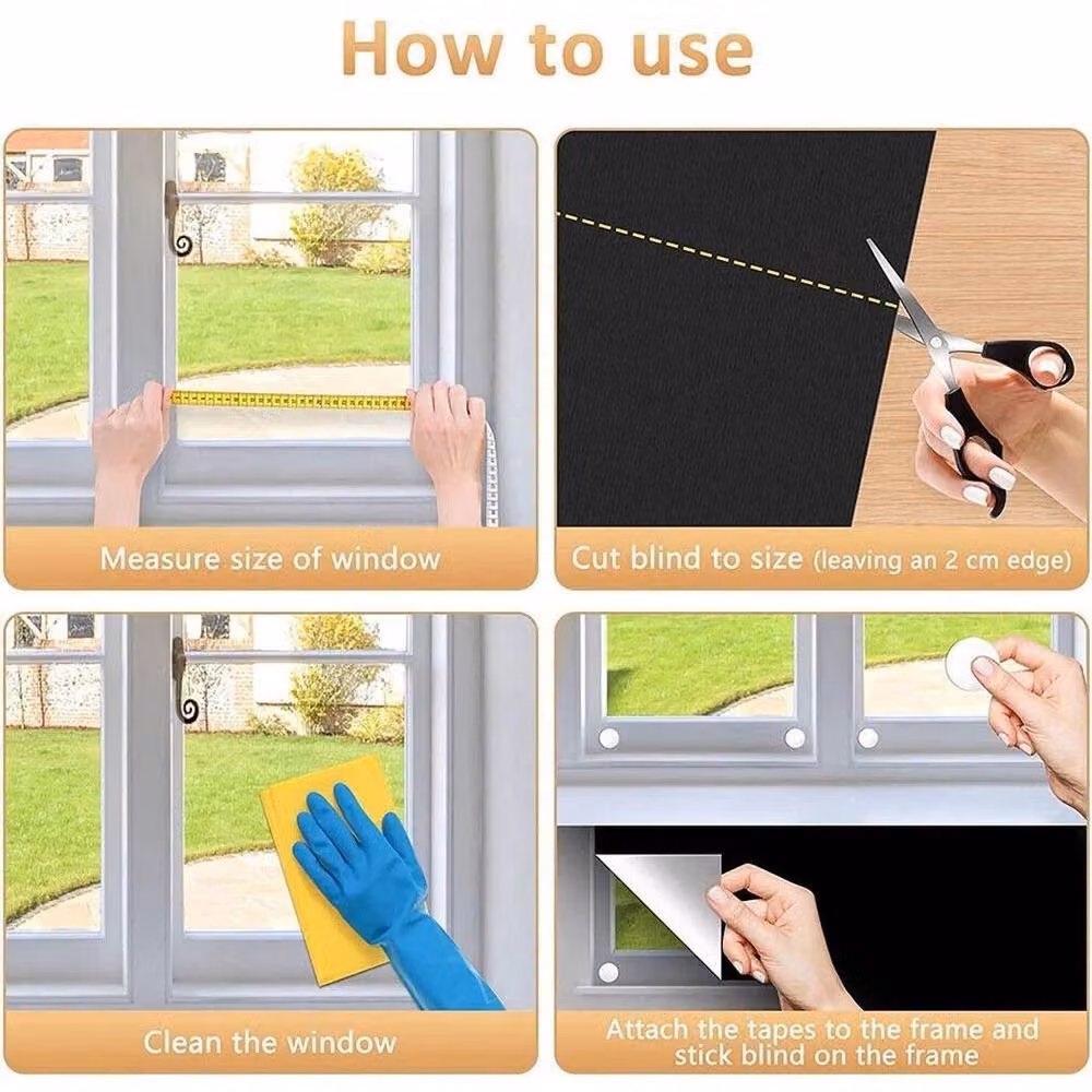 NESTLUNE Blackout Window Blind, Thermal Insulated and UV Resistant, Black – 4