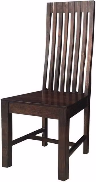 Jaipur Furniture Ltd Geneva Long Back Solid Seat Chair Set of 2 in Brown Mango Wood