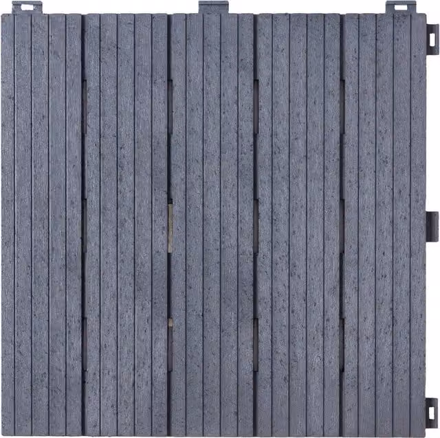 Nicoman Grey Rubber Patio Decking Tiles