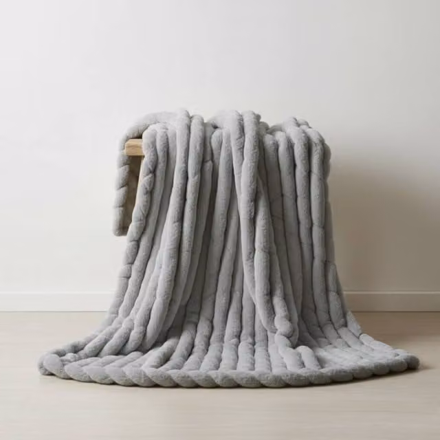 Snug City Luxury Big Cord Blanket in Silver and Grey, W/D/H: 150 x 200 cm – 1