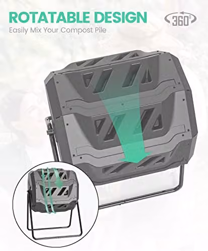Hygrad Built to Survive 160L Dual Rotating Outdoor Garden Compost Tumbler Bin in Black – 2