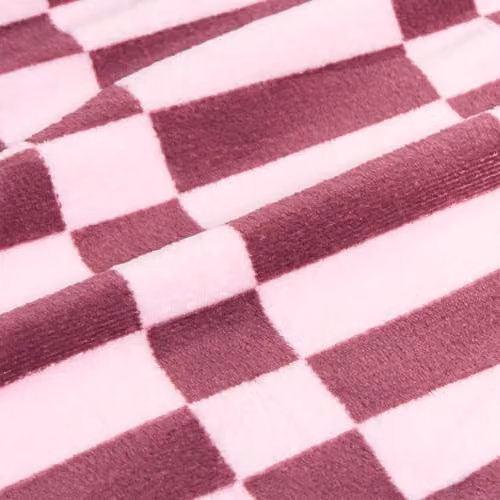 OHS Checked Fleece Throw Blanket in Pink and Red, W/D/H: 125 x 150 cm – 5