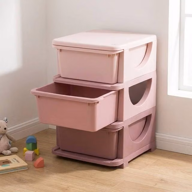 STILVORA 3 Drawer Pink Storage Unit with Feet – 1